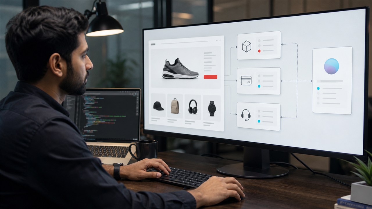 Developer building a structured website ready for AI agents